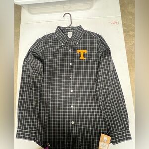 RIVALRY THREADS 91  “UNIV OF TENNESSEE”Black and White Checkered Men's Shirt MED